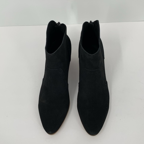 Violet & Red Cupid suede ankle boots black shoe bootie heel zipper new 6 - Picture 5 of 6